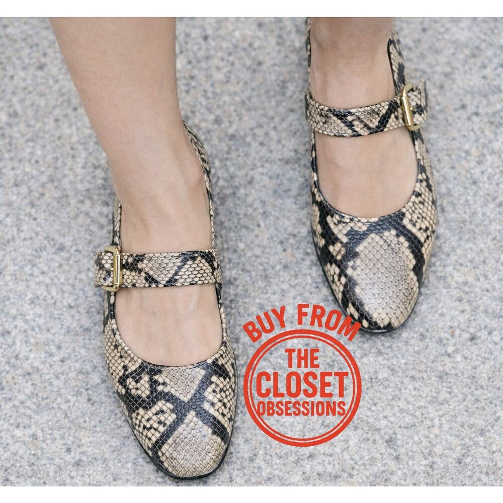 ZARA Snake Print Mary Jane Flats NWT